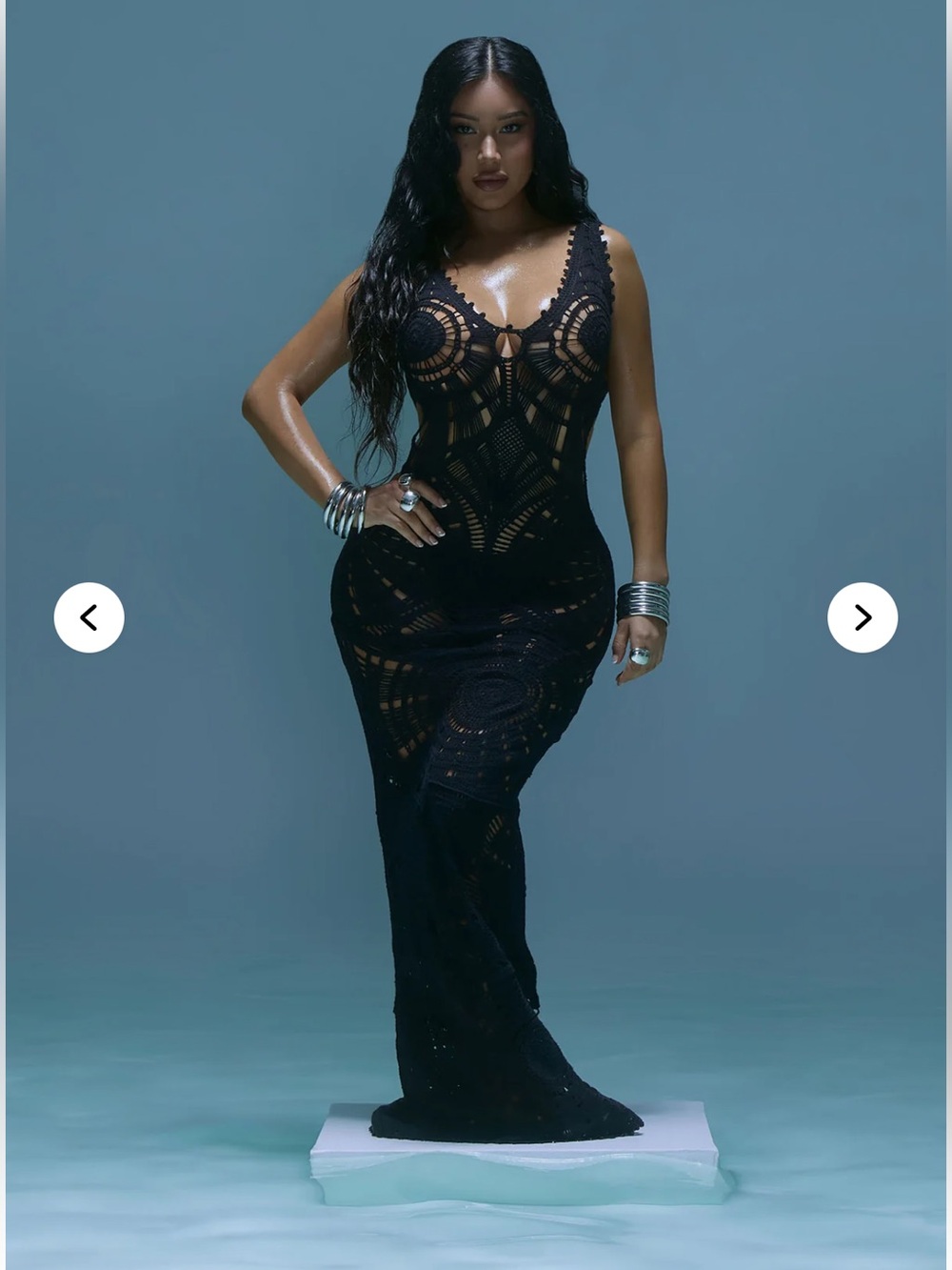 Fashion Nova Black Crochet Maxi Dress - Women